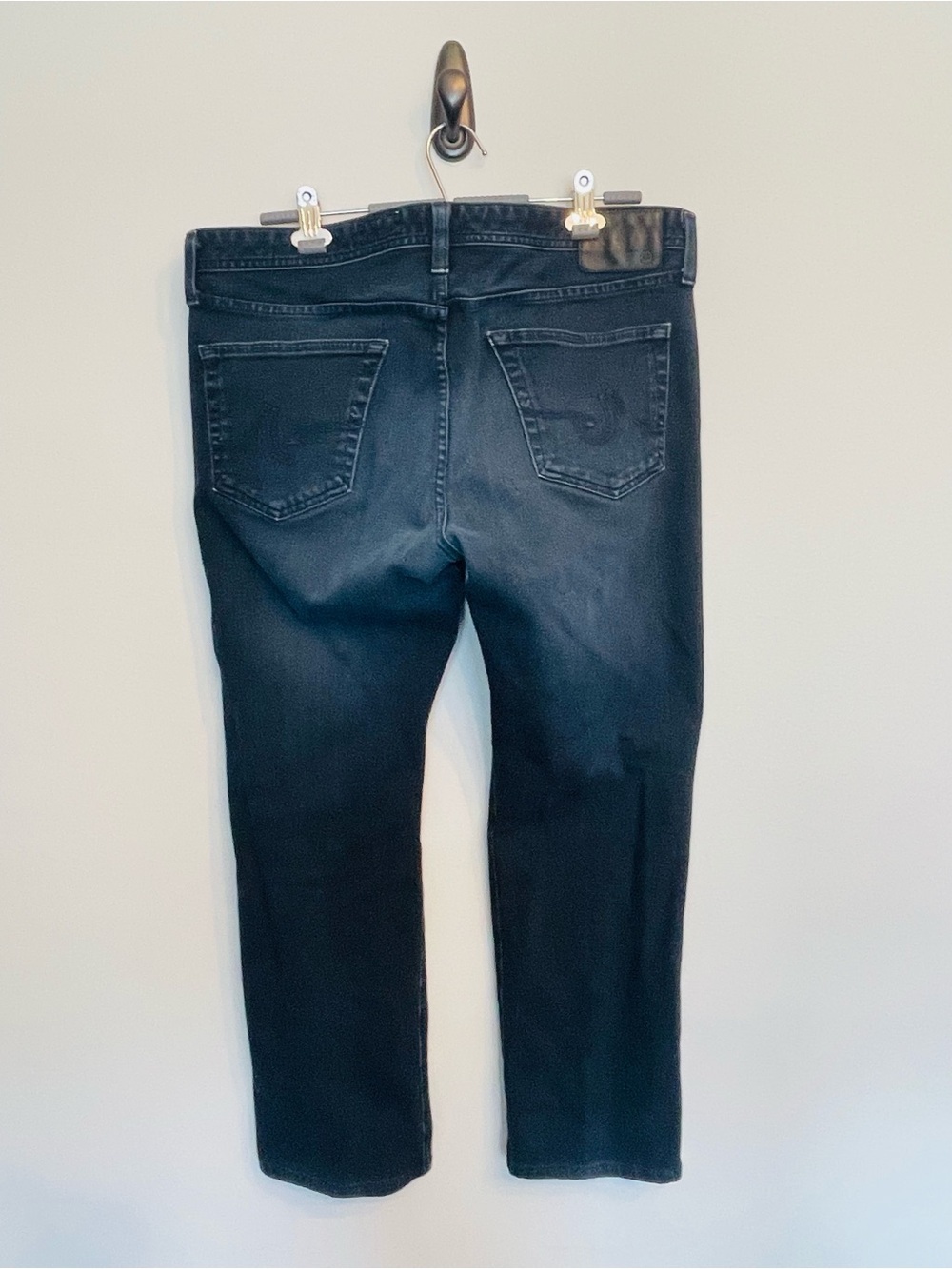 Ag Adriano Goldschmied Men’s Slim Straight Jeans in Dark Blue Wash - Picture 4 of 10